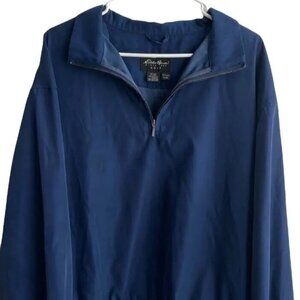 Eddie Bauer Mens Golf Shirt Quarter Zip XL BLUE Windbreaker Jacket Long …